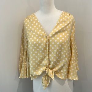 LC Lauren Conrad cropped bell sleeve blouse